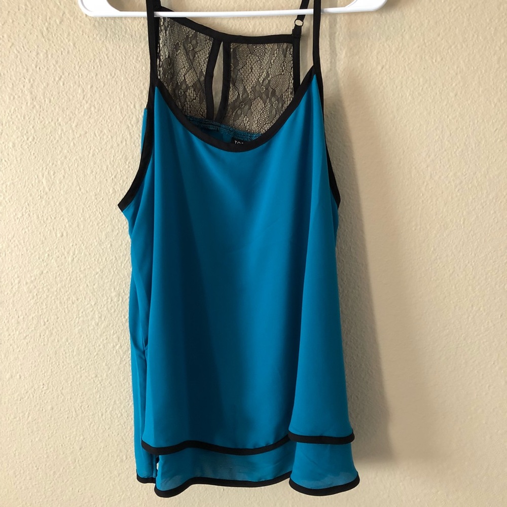 Torrid blue spaghetti strap flowy tank top